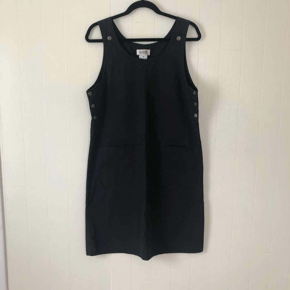 Vintage black overall dress M